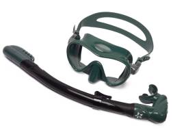 Комплект Сарган Агидель зеленый-черный (маска+трубка)