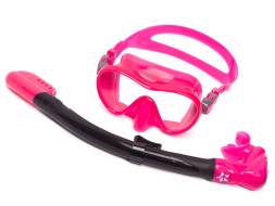 Комплект Сарган Агидель розовый-черный (маска+трубка)