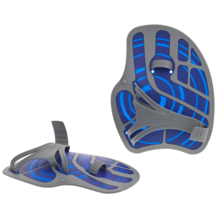 Лопатки для плавания ErgoFlex AQUA SPHERE (серо-синие)
