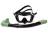Комплект Сарган Агидель BLACK ! TYPE (маска+трубка) черный/светло-зеленый
