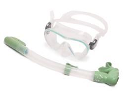 Комплект Сарган Агидель прозрачный-светло-зеленый  (маска+трубка)