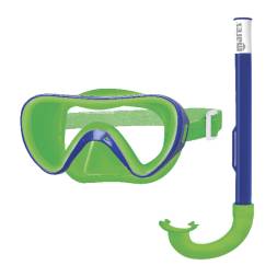 Набор для плавания (маска и трубка) MARES TURTLE, цв.сине-зеленый, 