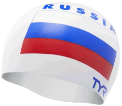 Силиконовая шапочка TYR Russia Swim Cap White