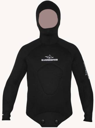 Куртка для подводной охоты 9 мм HAMMERFISH STRONG BLACK, открытая пора