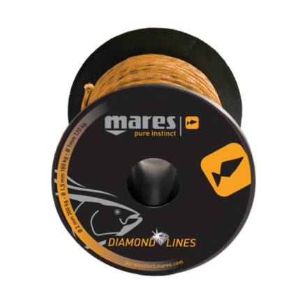 Линь Mares Dyneema 1,5 мм Diamond 180 кг черно-оранжевый
