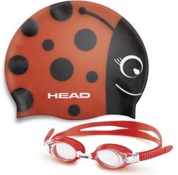 Комплект для плавания очки и шапочка HEAD METEOR, детские