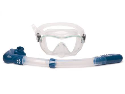 Комплект Сарган Агидель прозрачный-синий  (маска+трубка)